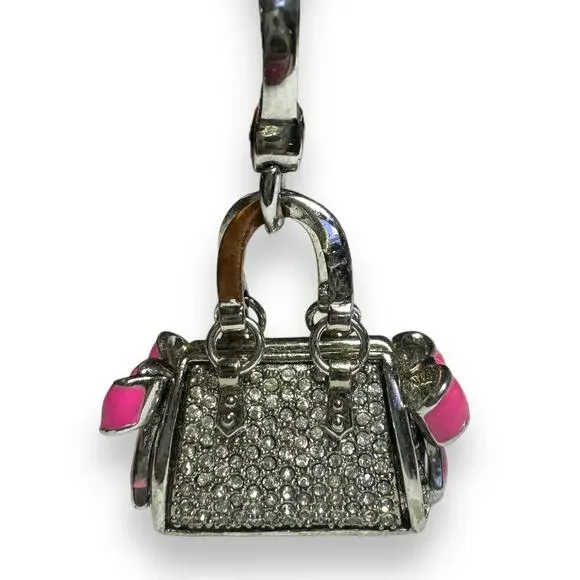 Juicy Couture Y2K Daydreamer Pave Rhinestone Purse Charm with Pink Bows - FAB - Picture 9 of 11